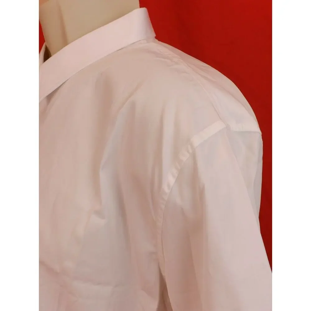 NWT GUCCI WHITE POPELINE PIECE COTTON SKINNY DRESS 307635 SHIRT 17.5 44 ITALY